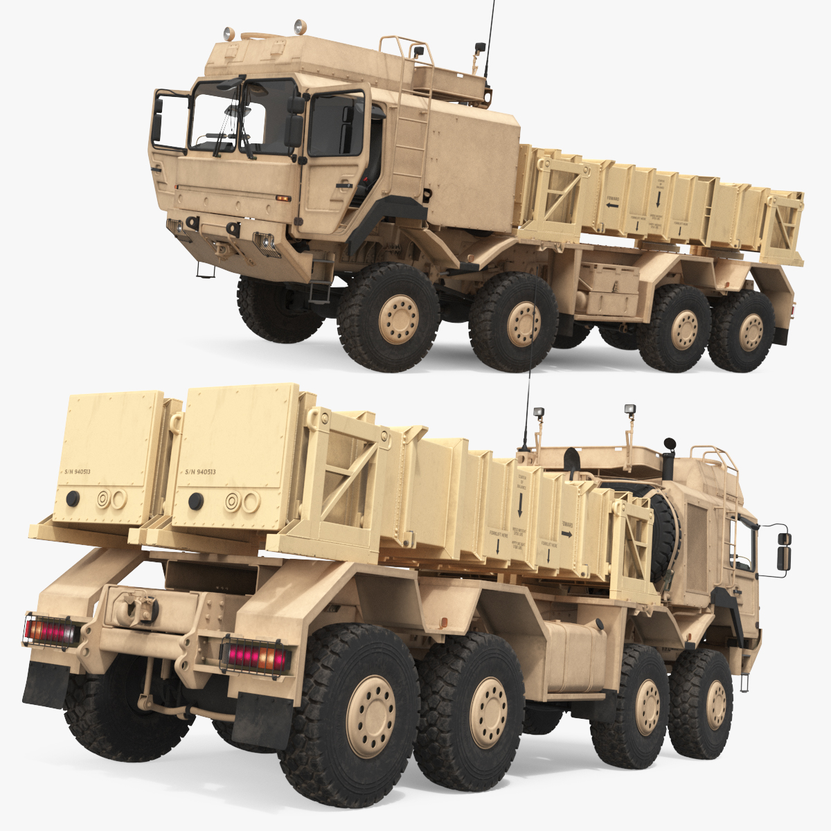 Ballistic Missile Shipping Module Beige 3D model preview