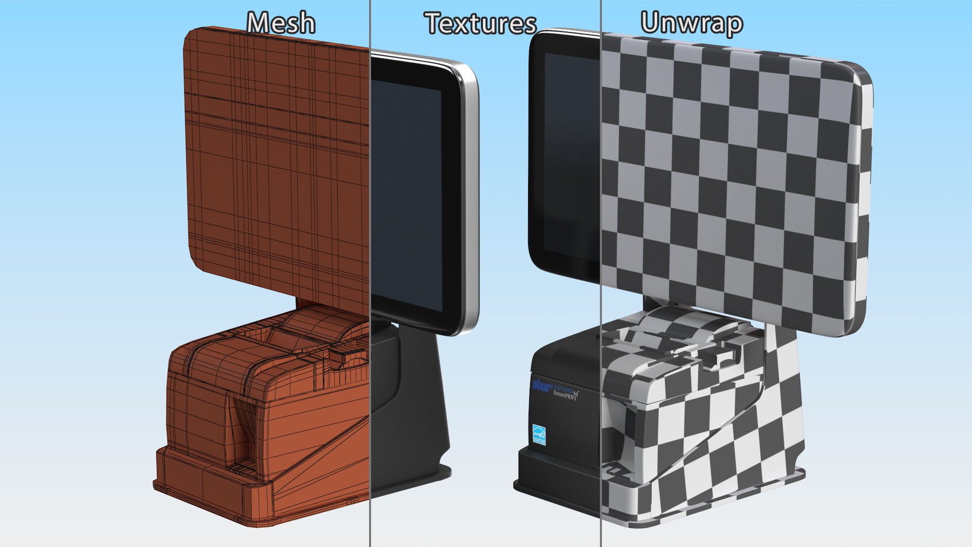 3D model Restaurant Self Service Kiosk Screen Off