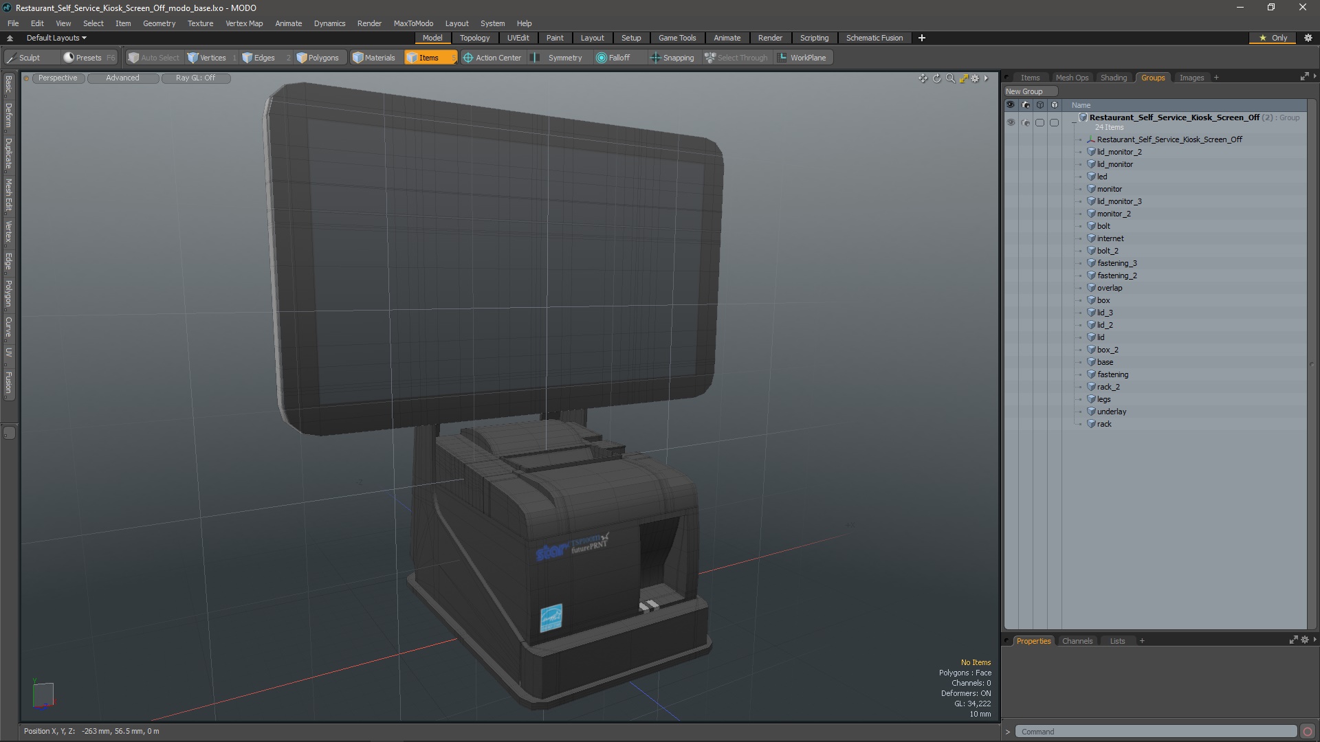 3D model Restaurant Self Service Kiosk Screen Off