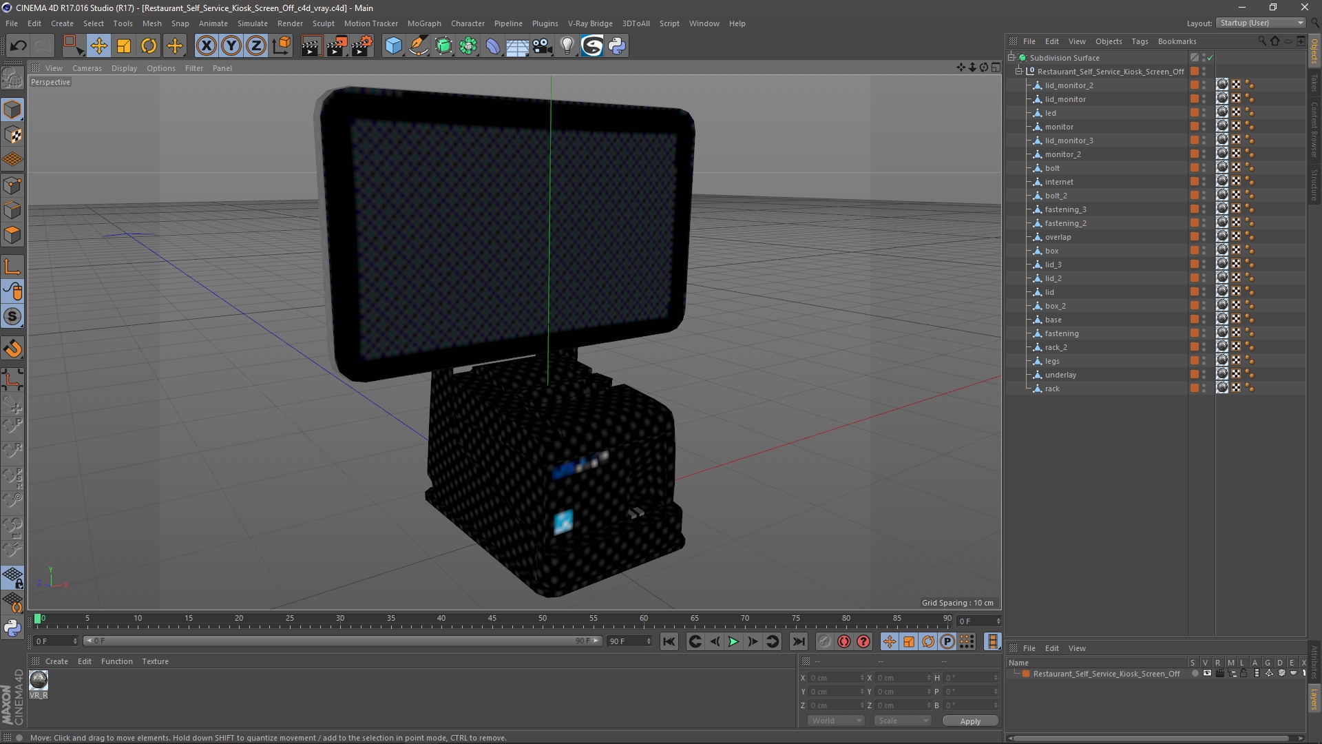 3D model Restaurant Self Service Kiosk Screen Off