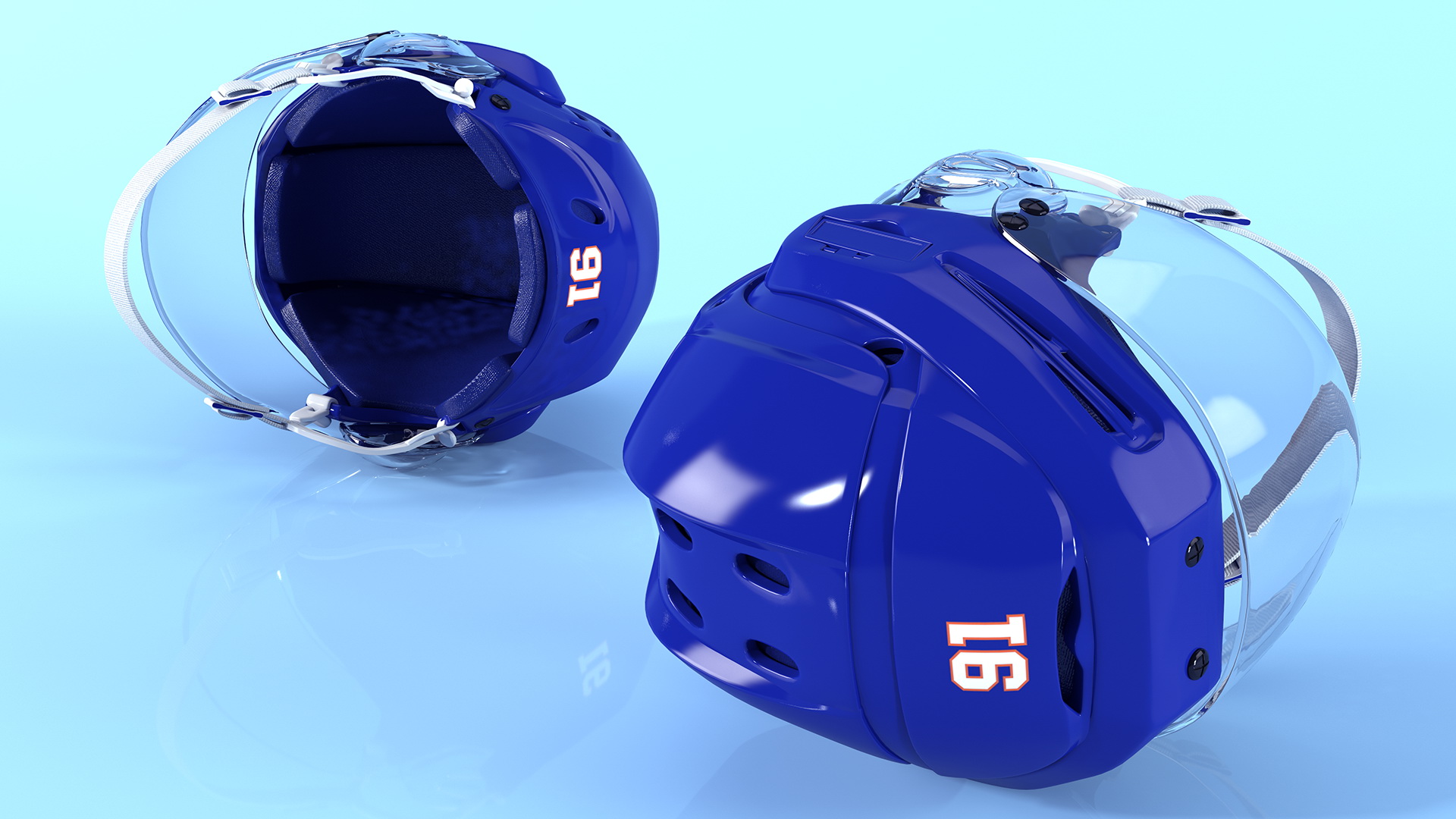 3D Hockey Player Blue model