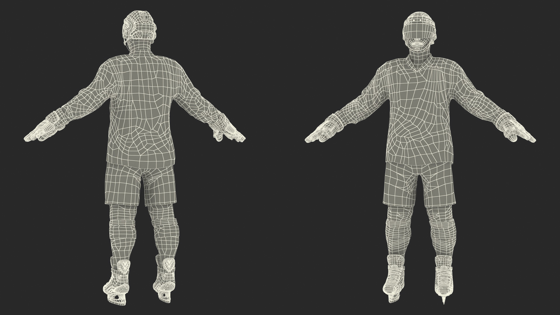 3D Hockey Player Blue model