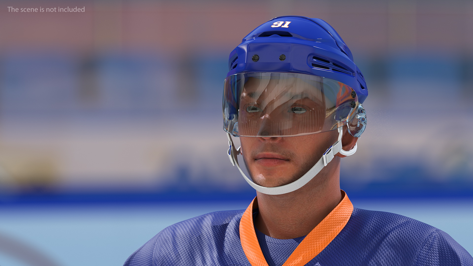 3D Hockey Player Blue model