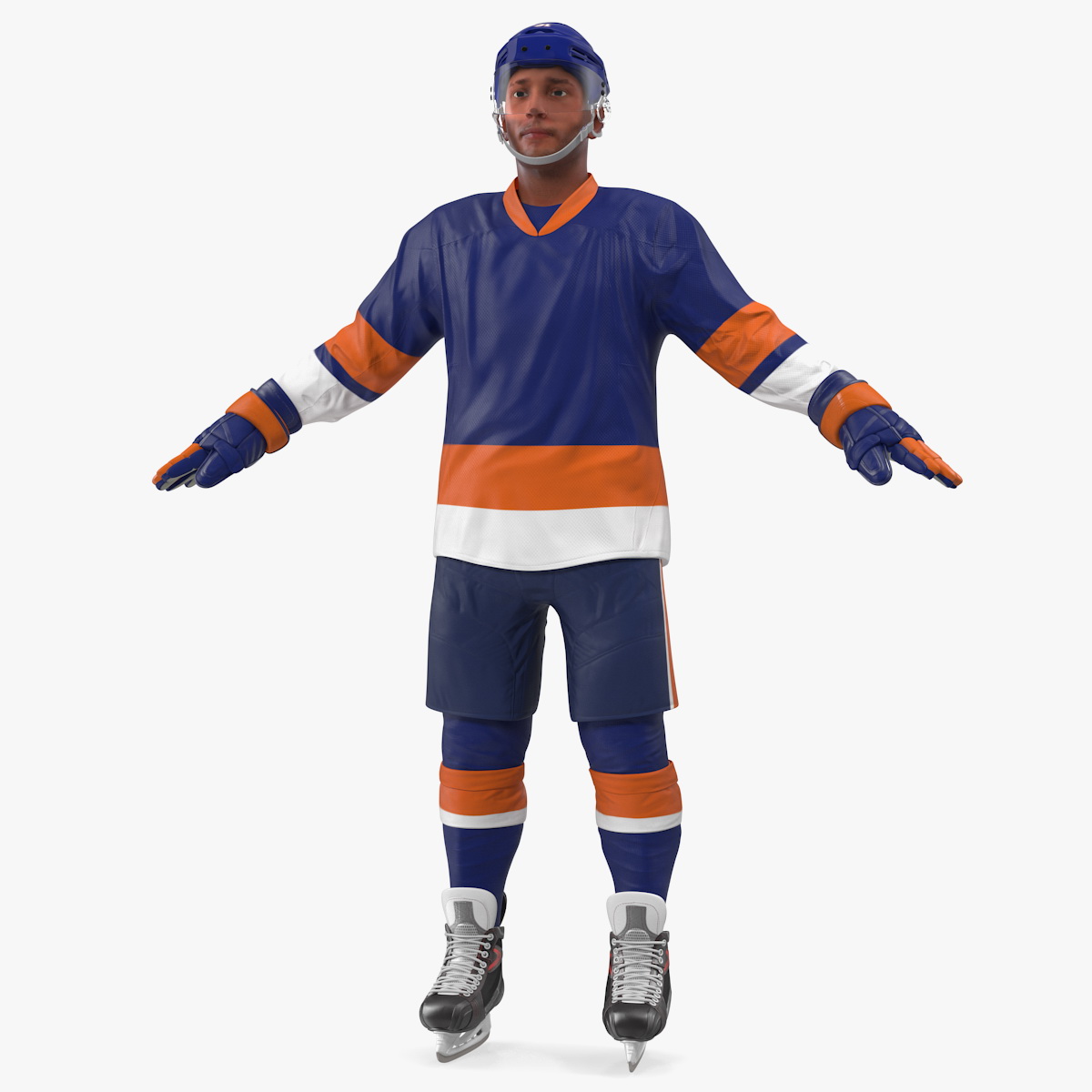 3D Hockey Player Blue model
