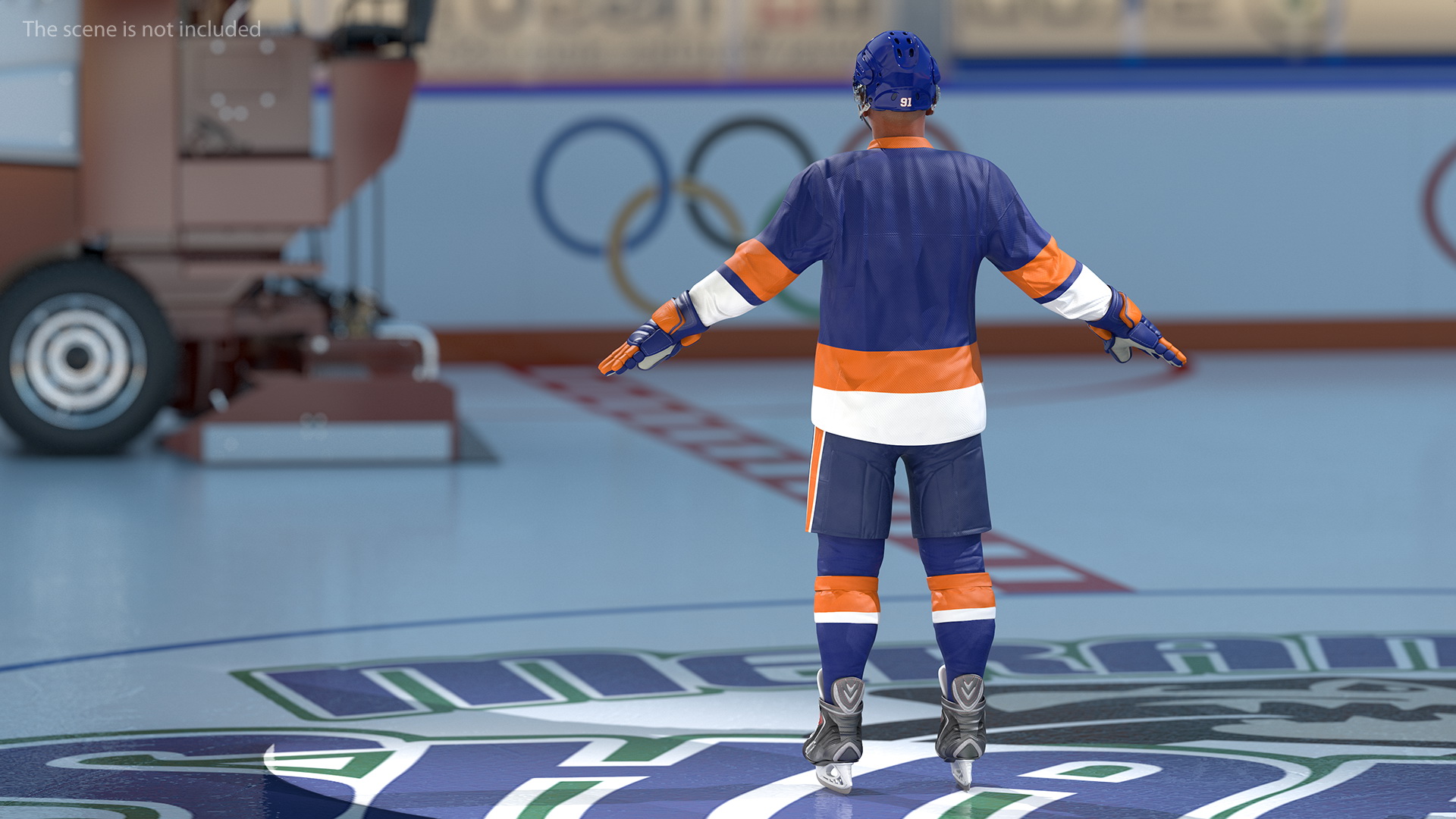 3D Hockey Player Blue model