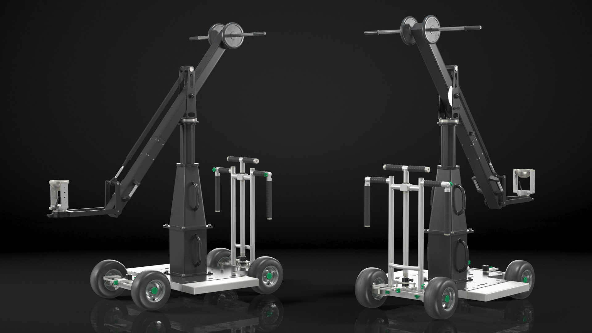 3D Dolly 4x4 with Mini Crane Rigged for Modo