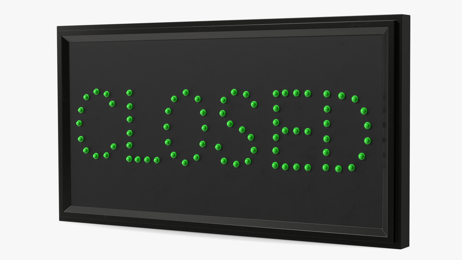 3D model LED Light Business Sign Closed Green OFF