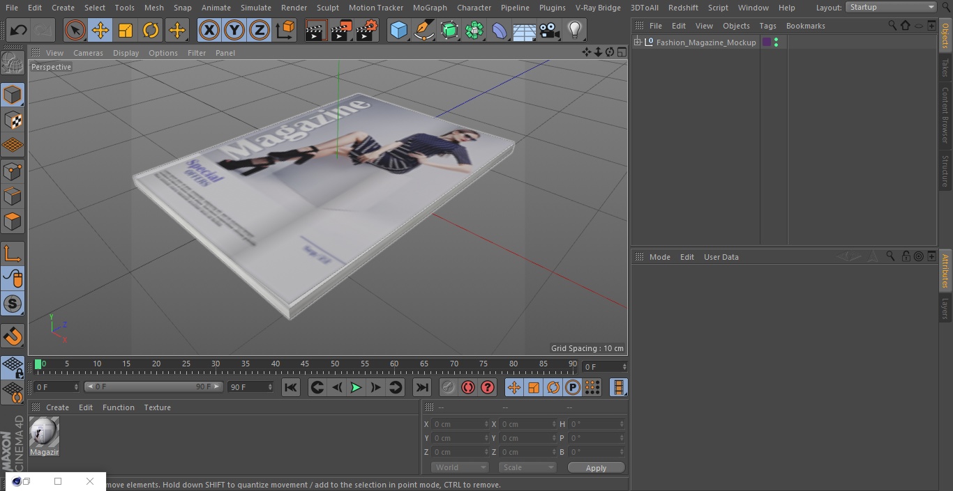 3D Fashion Magazine Mockup model