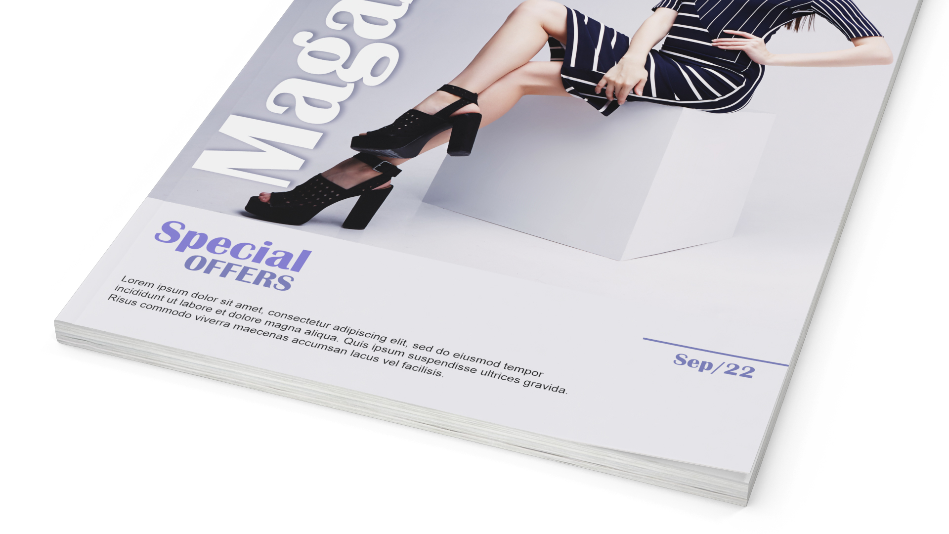 3D Fashion Magazine Mockup model