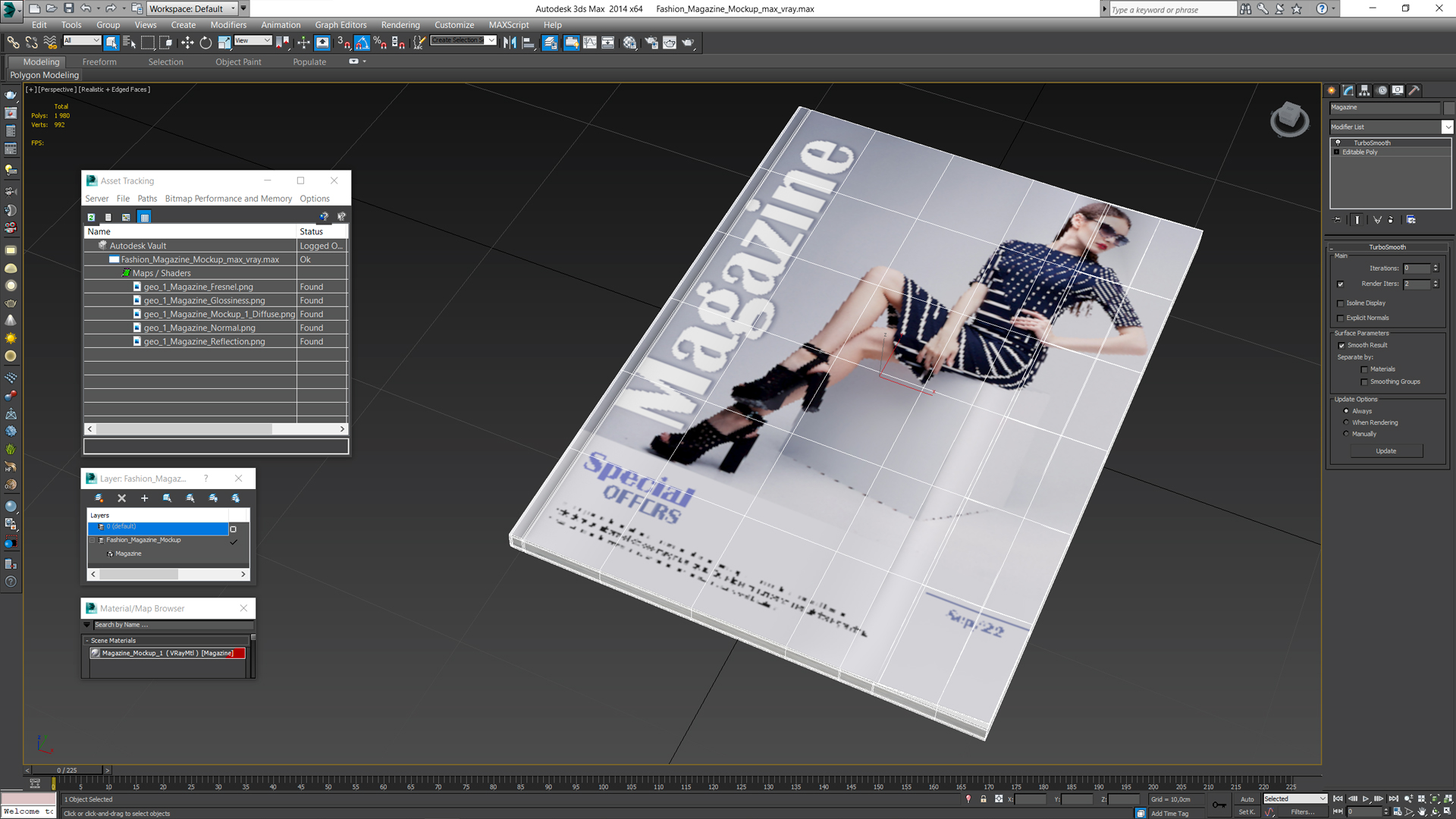 3D Fashion Magazine Mockup model