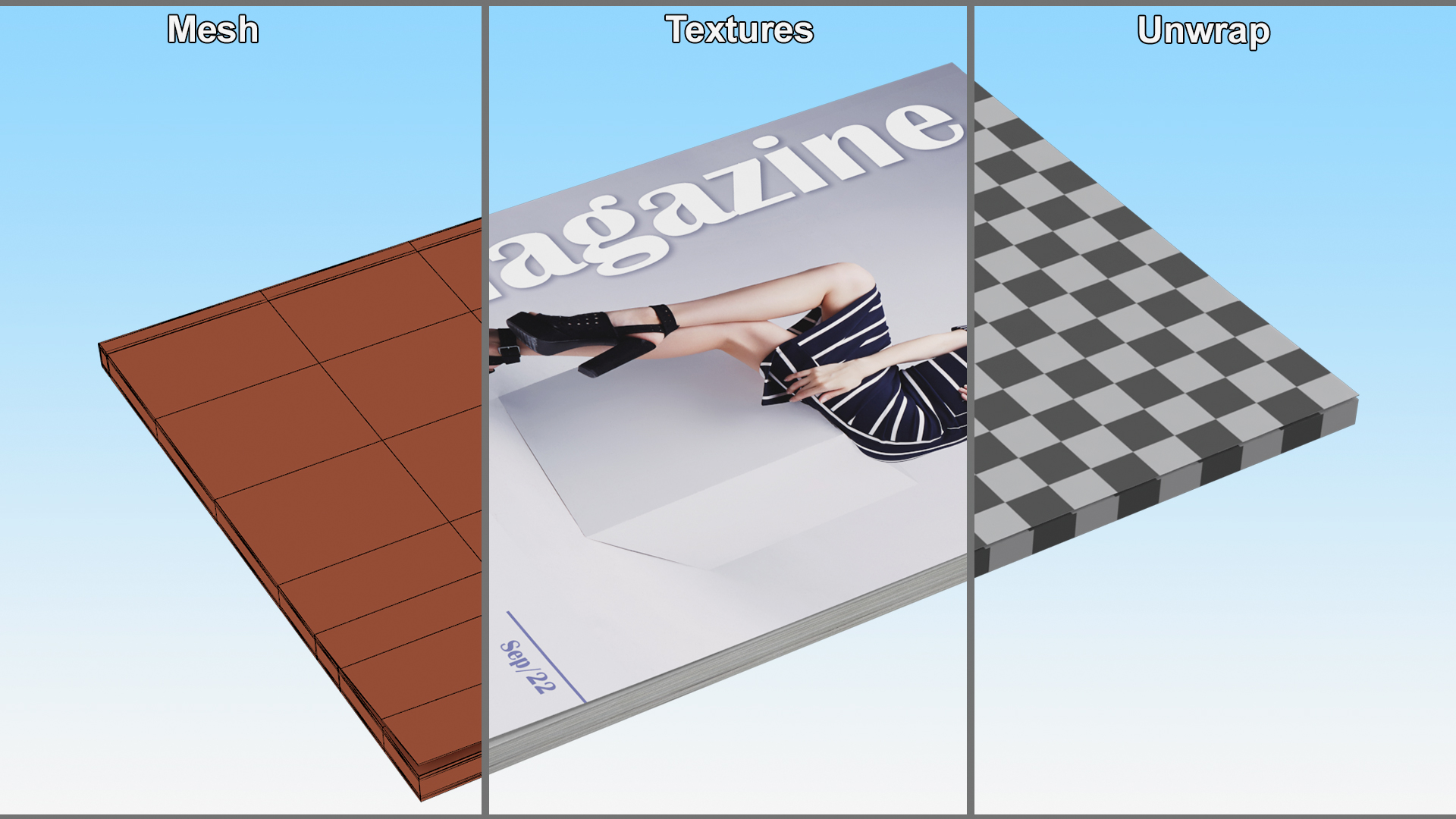 3D Fashion Magazine Mockup model