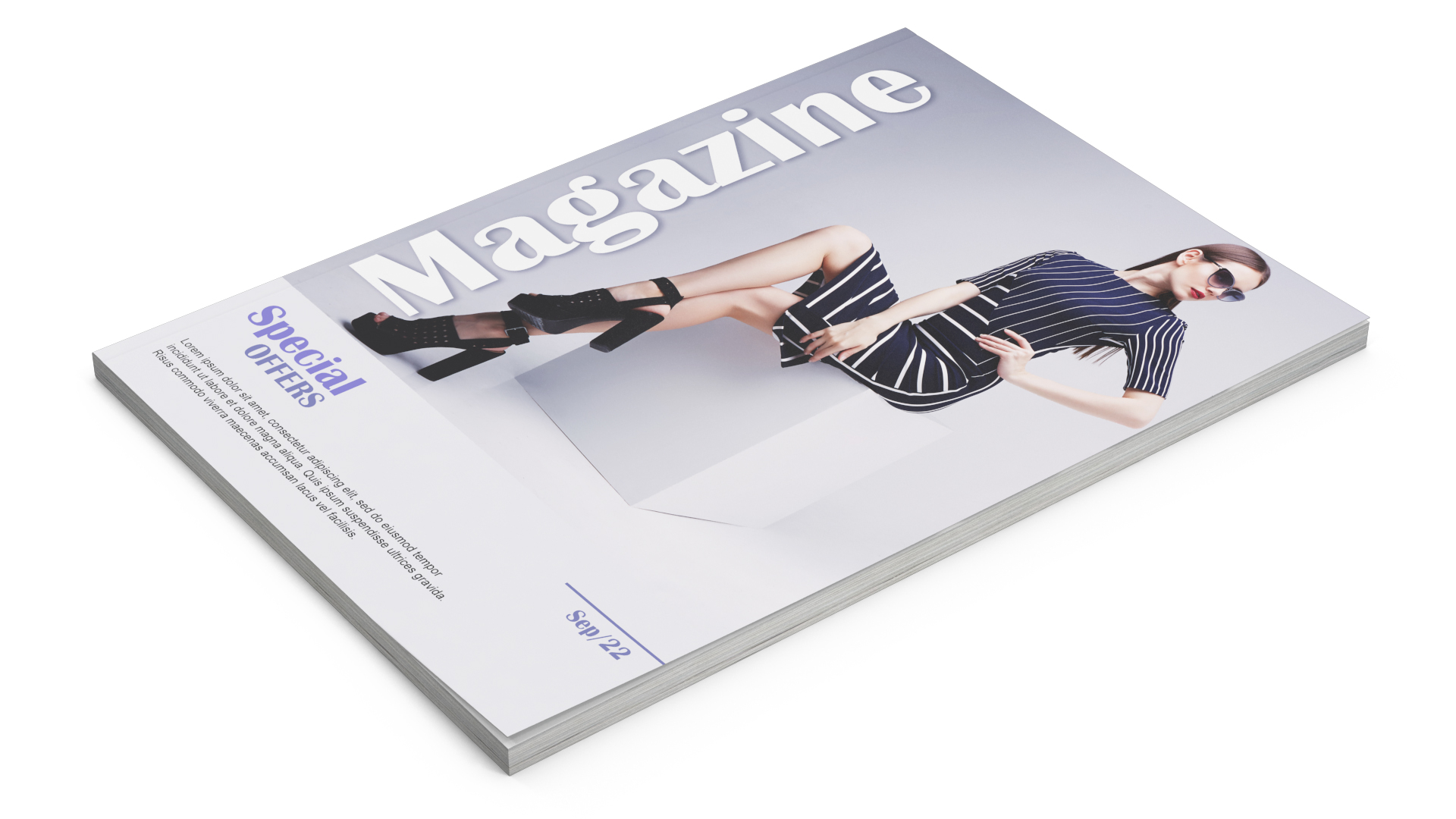 3D Fashion Magazine Mockup model
