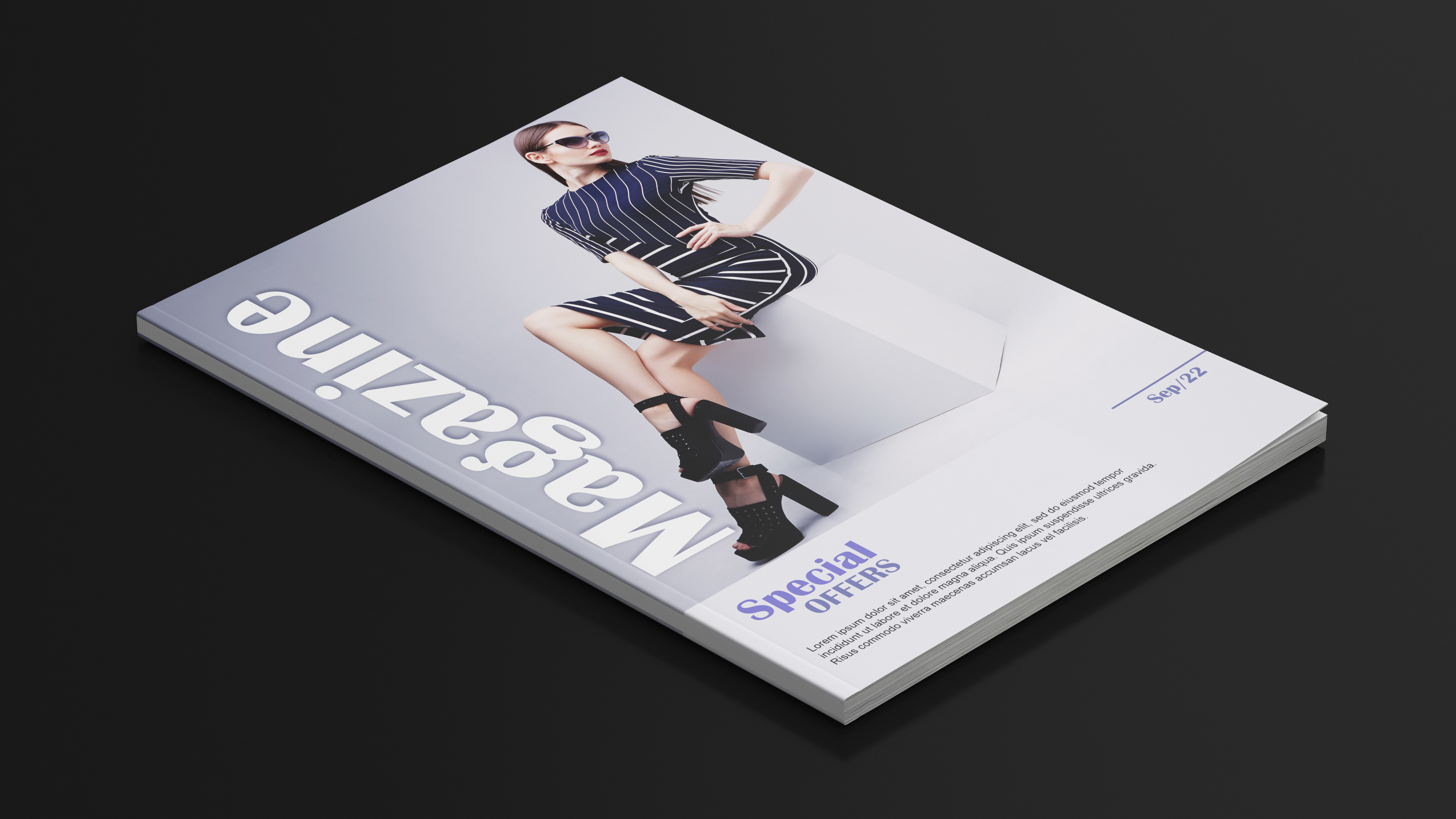 3D Fashion Magazine Mockup model