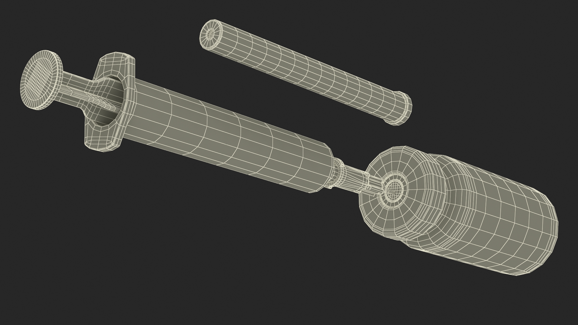 Glass Serum Vial with Syringe 3D model