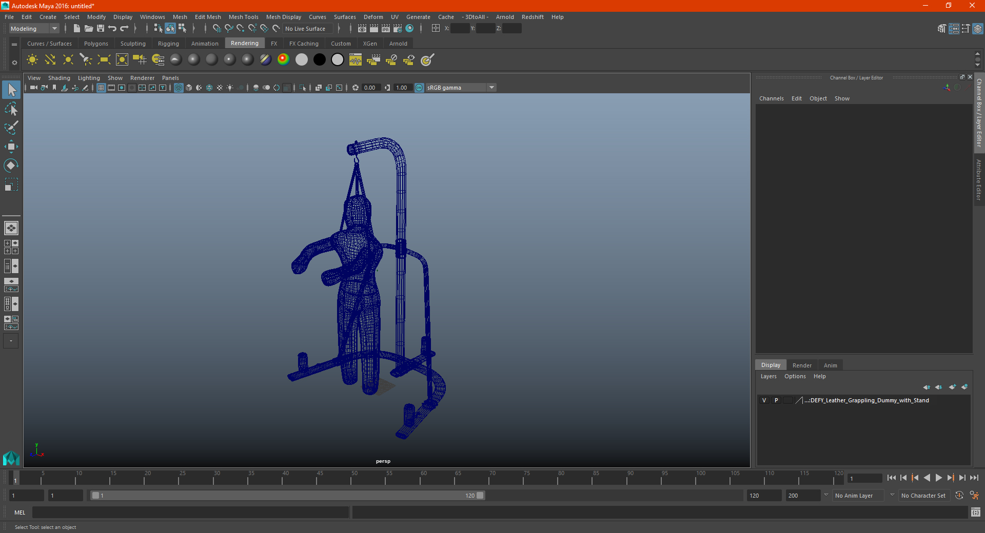 DEFY Leather Grappling Dummy with Stand 3D model