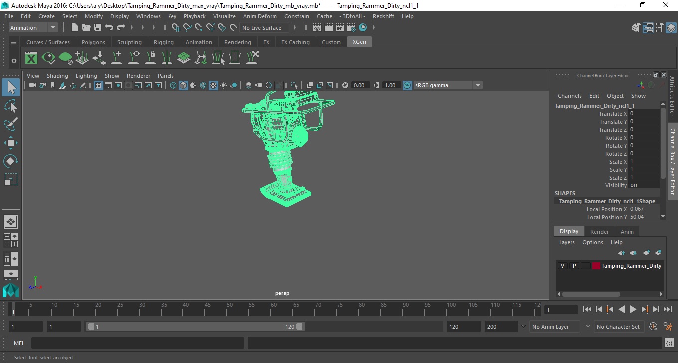 3D model Tamping Rammer Dirty