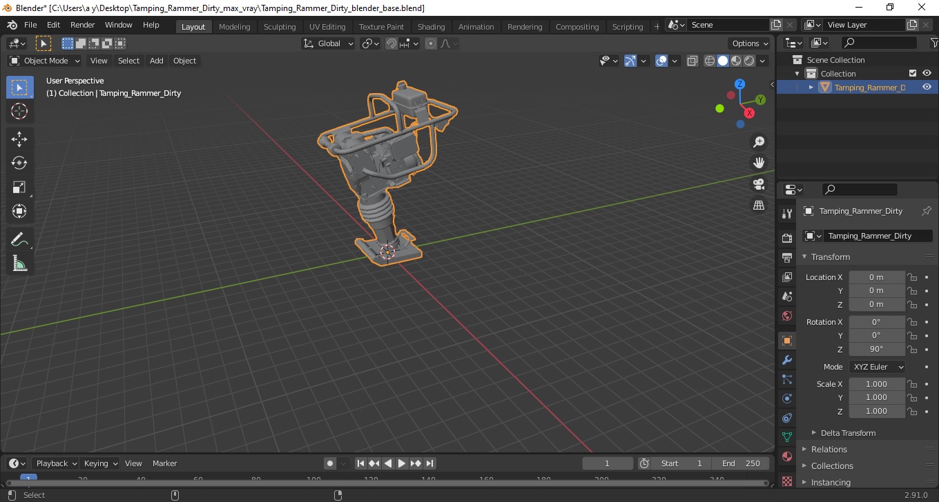 3D model Tamping Rammer Dirty