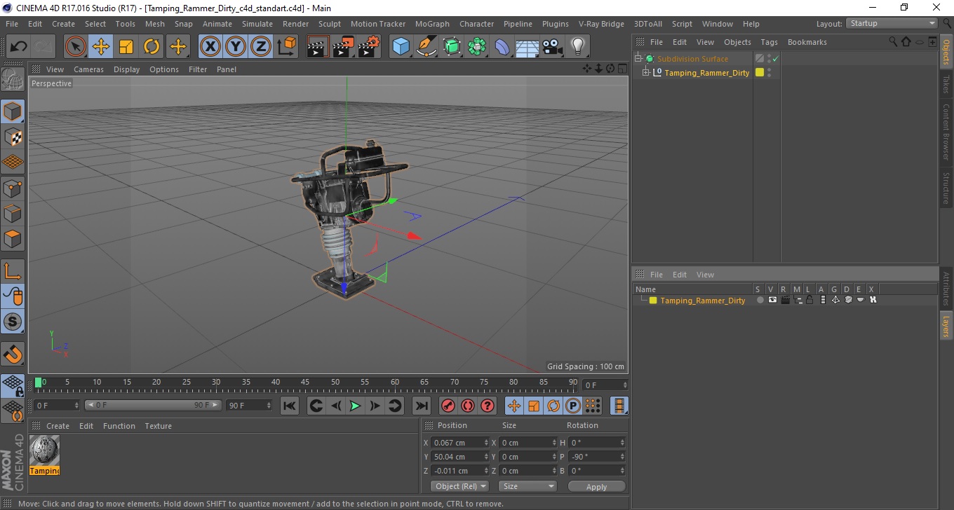 3D model Tamping Rammer Dirty