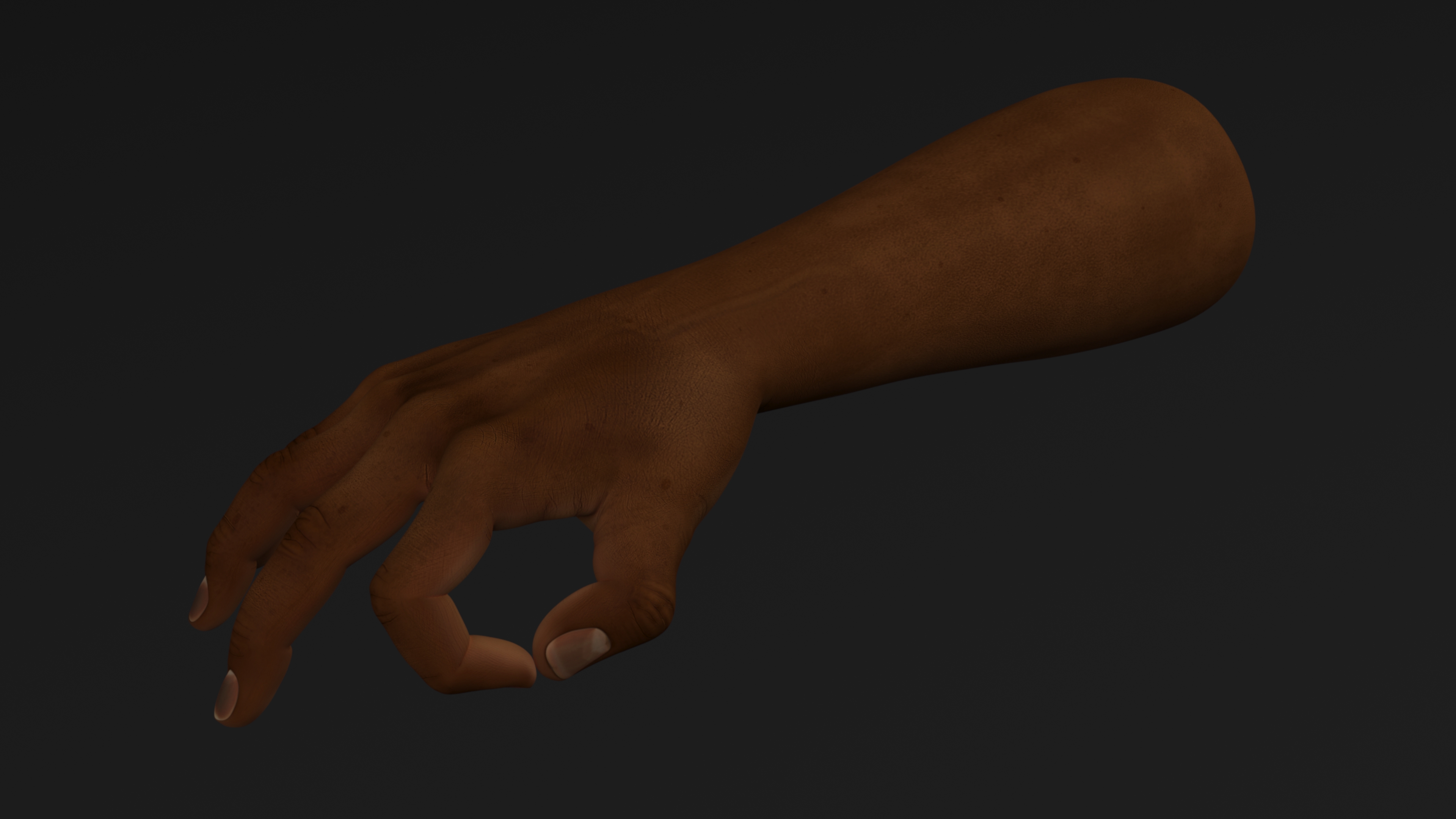 Dark Skinned Man Hand OK Pose 3D model