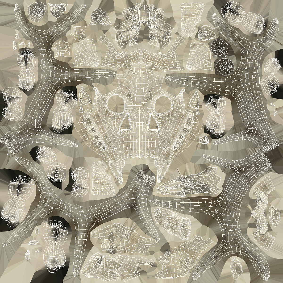 3D Deer Skull with Antlers model
