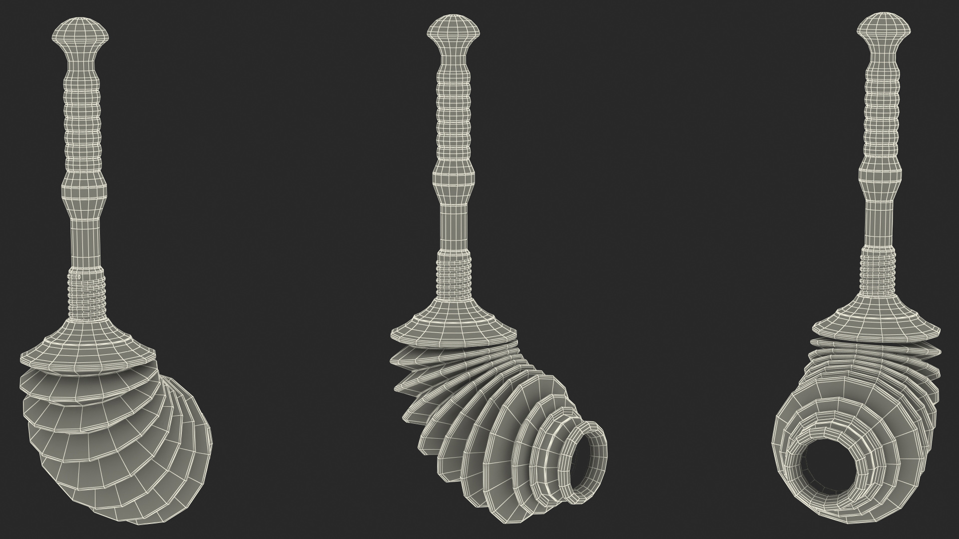 3D Flexible Toilet Plunger model