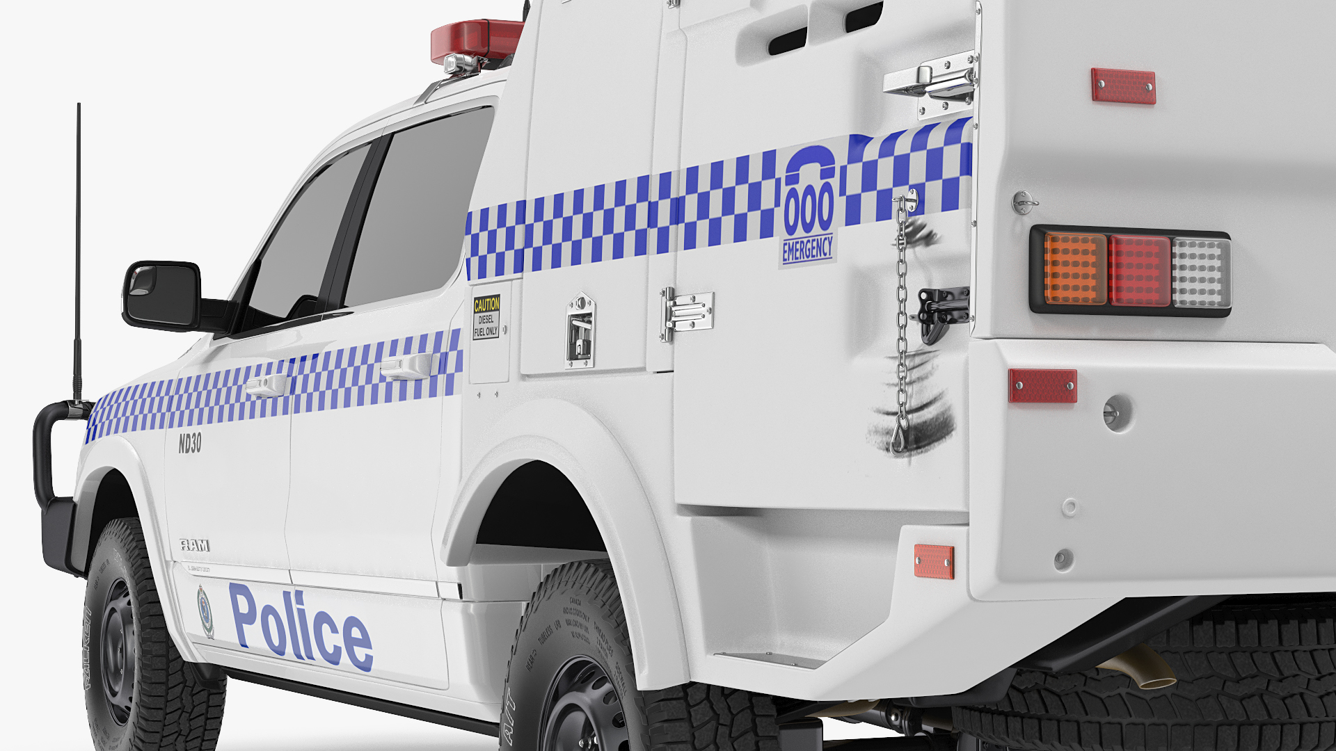 Police Paddy Wagon Dodge RAM 1500 Simple Interior 3D model