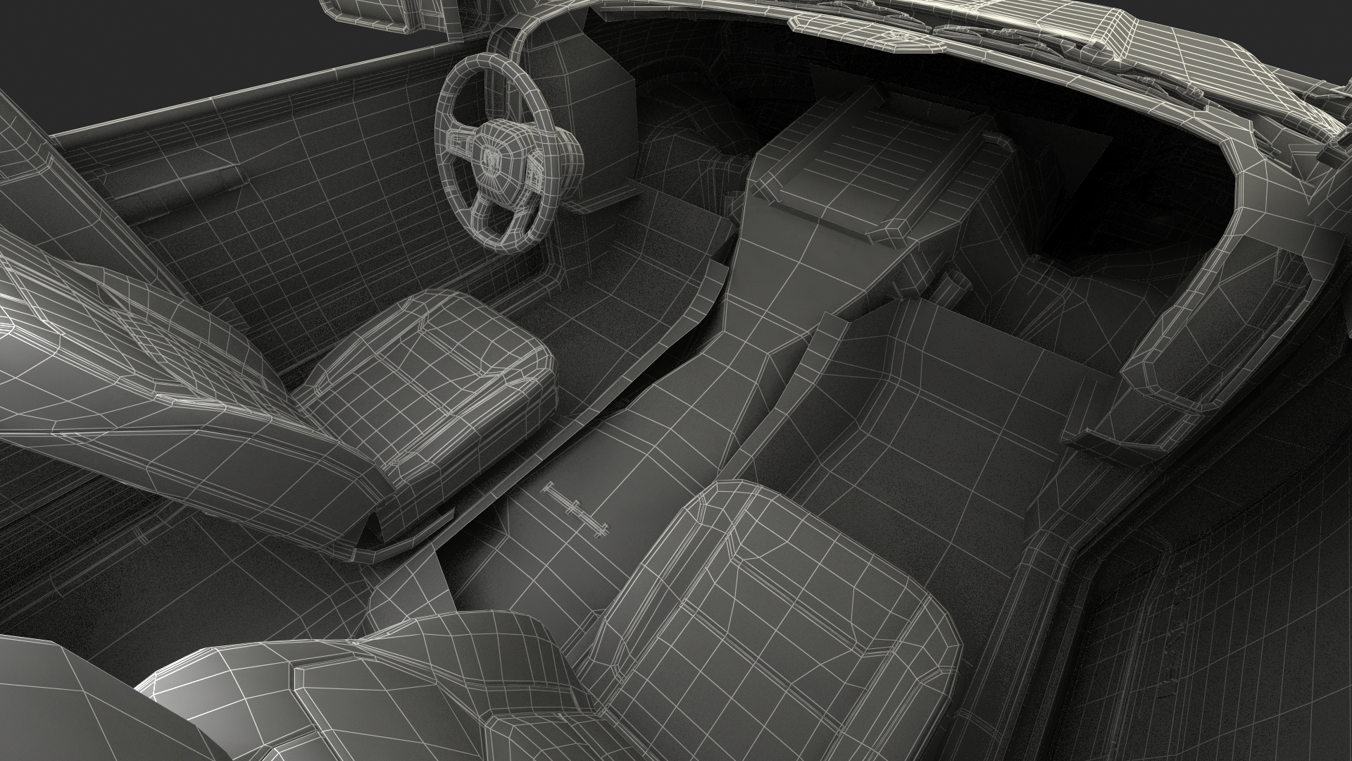 Police Paddy Wagon Dodge RAM 1500 Simple Interior 3D model