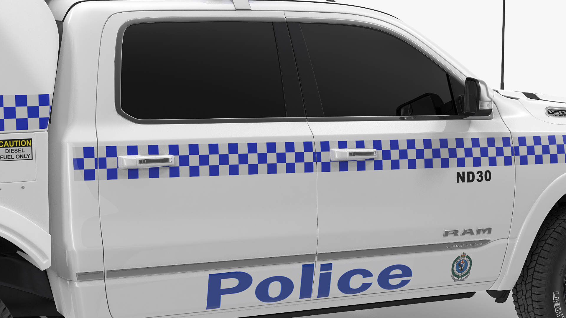 Police Paddy Wagon Dodge RAM 1500 Simple Interior 3D model