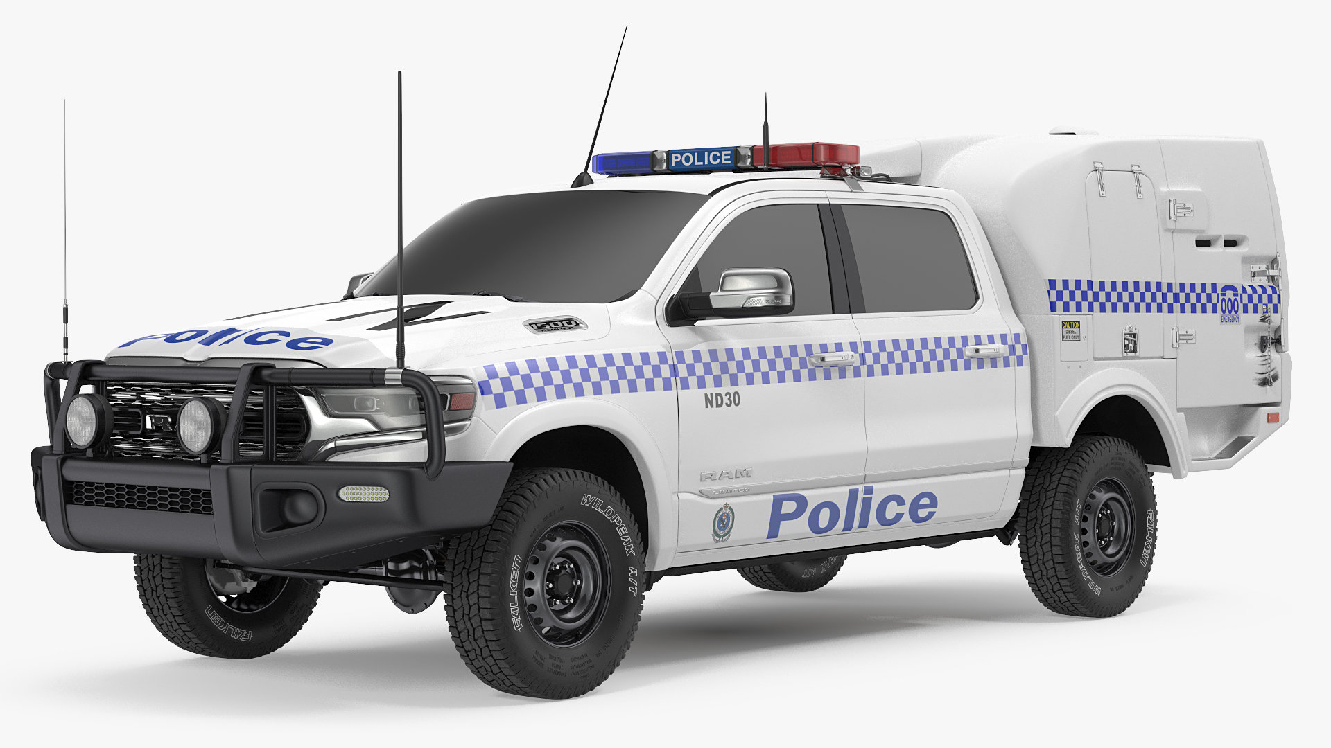 Police Paddy Wagon Dodge RAM 1500 Simple Interior 3D model