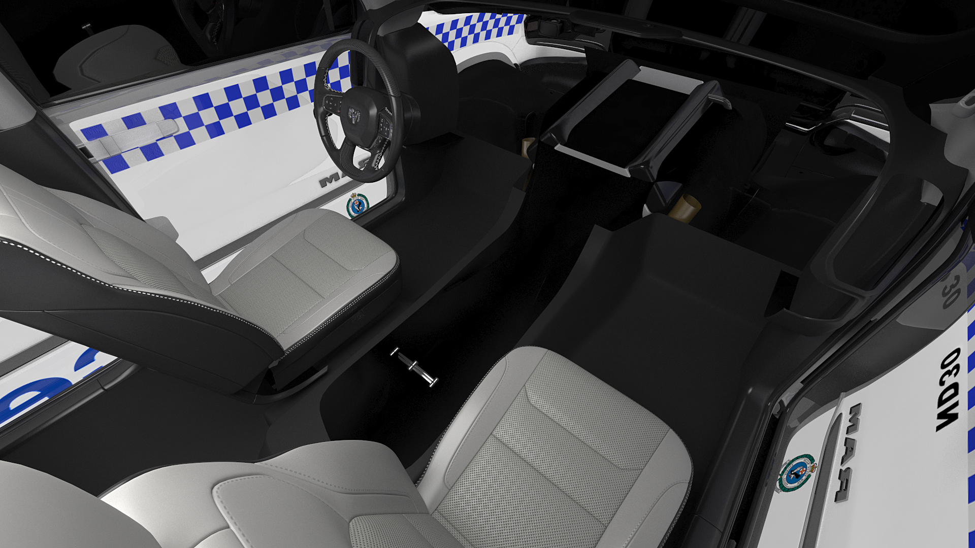 Police Paddy Wagon Dodge RAM 1500 Simple Interior 3D model