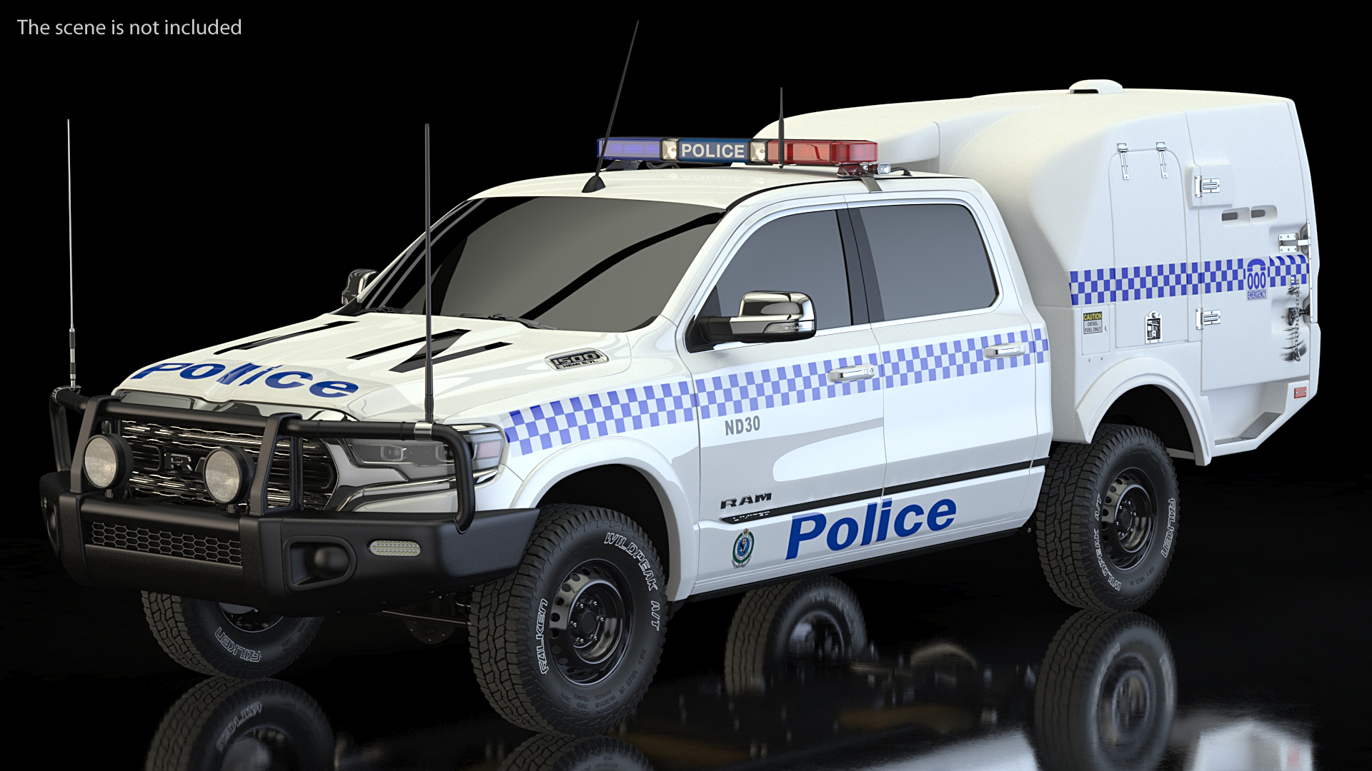Police Paddy Wagon Dodge RAM 1500 Simple Interior 3D model