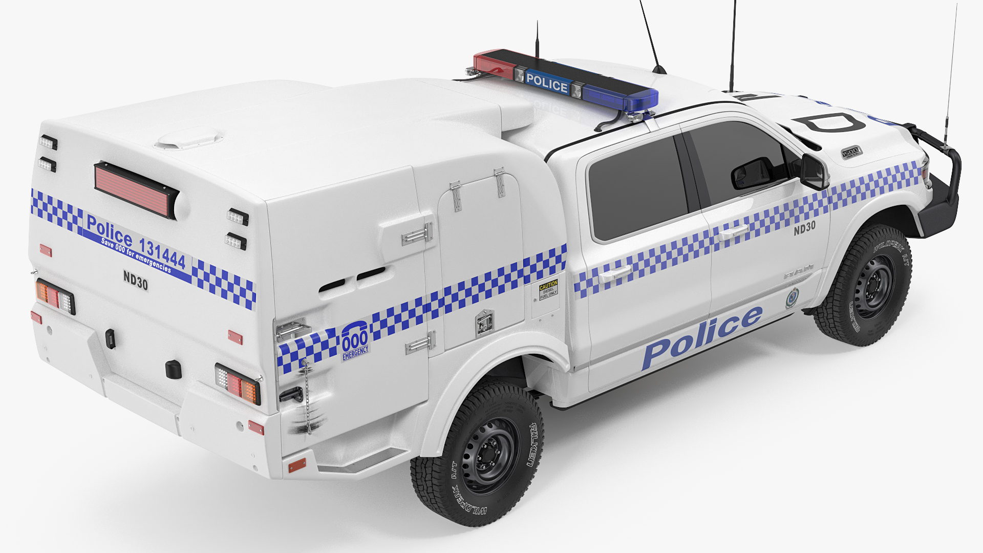 Police Paddy Wagon Dodge RAM 1500 Simple Interior 3D model