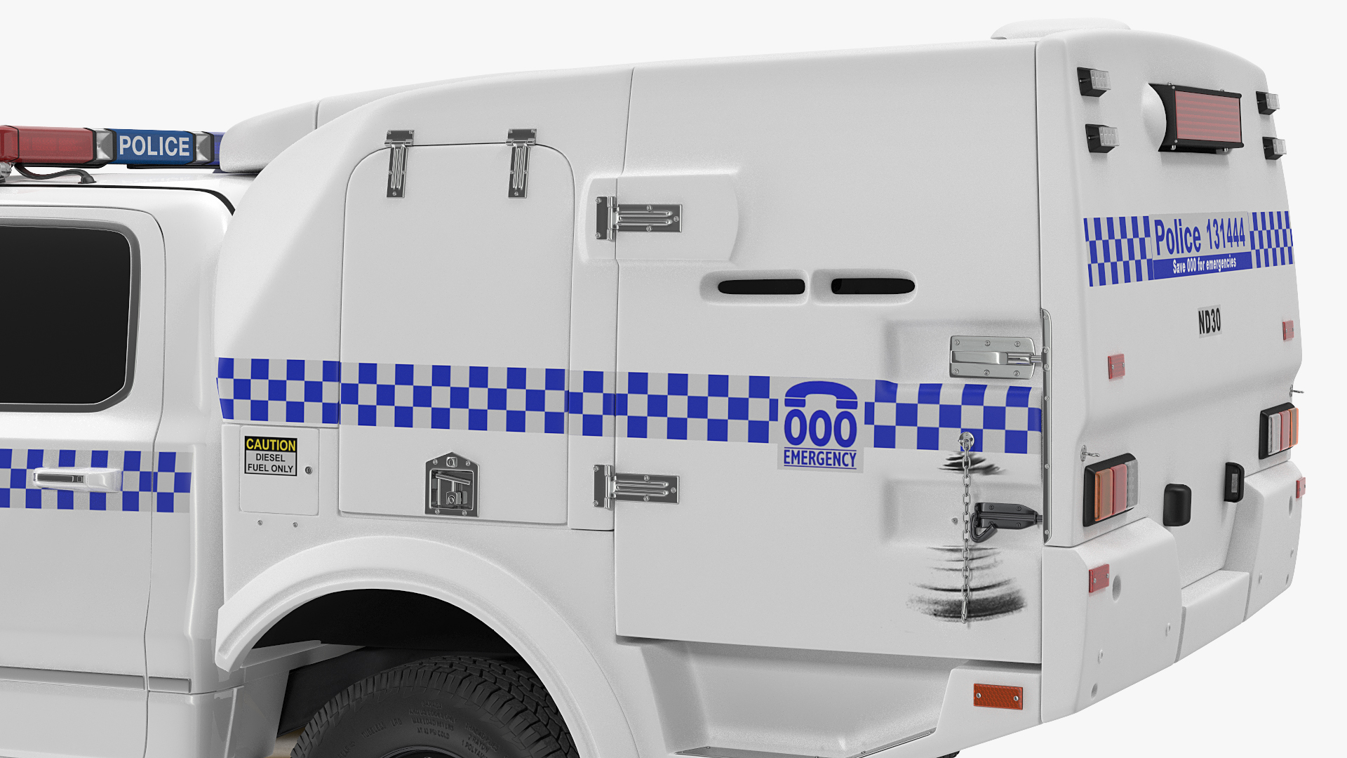 Police Paddy Wagon Dodge RAM 1500 Simple Interior 3D model