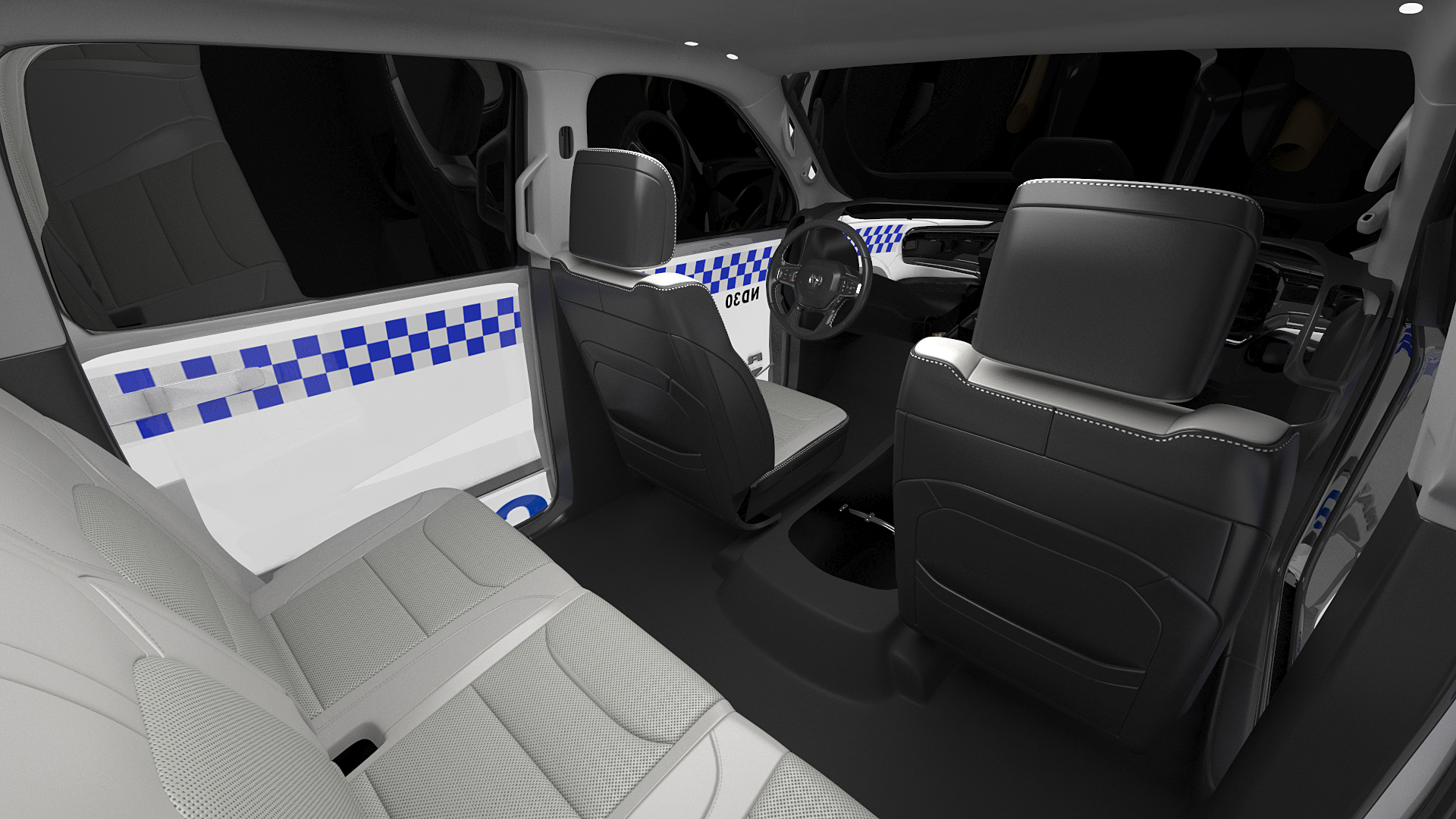Police Paddy Wagon Dodge RAM 1500 Simple Interior 3D model