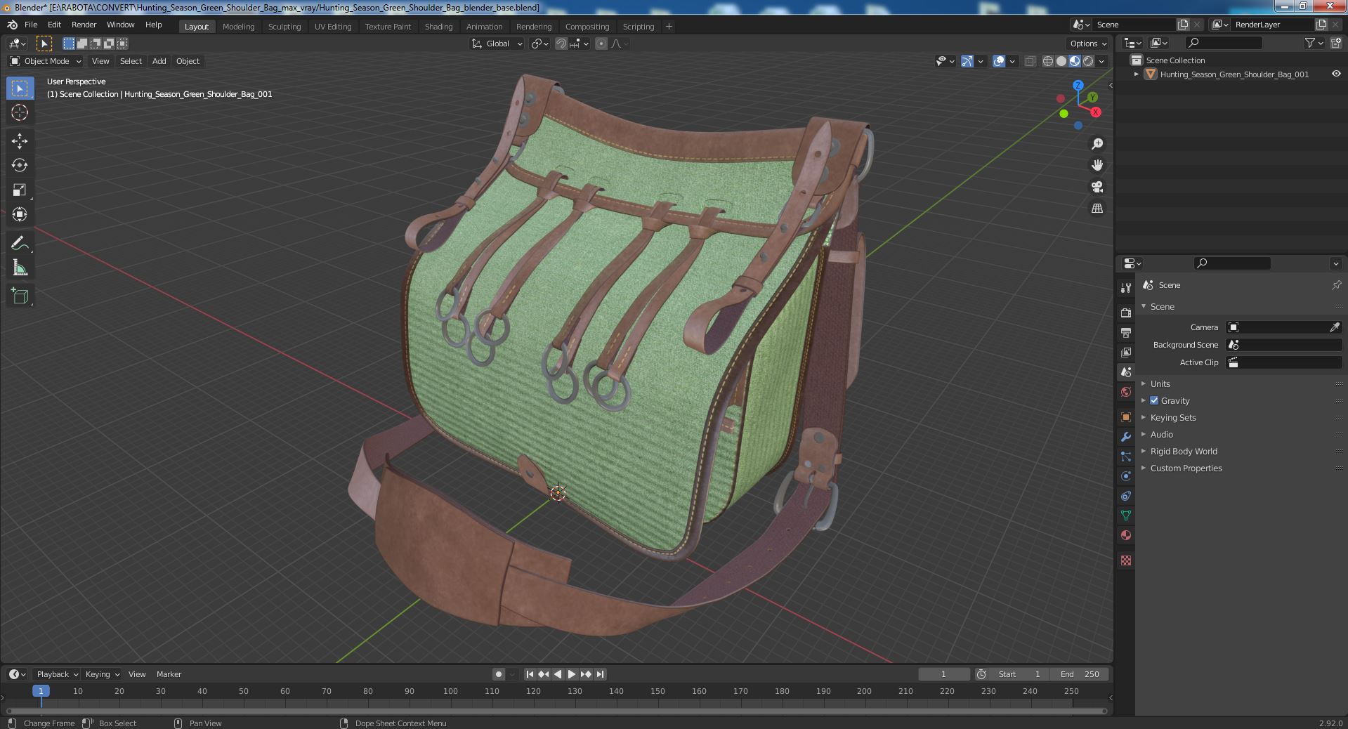 3D Hunting Season Green Shoulder Bag model