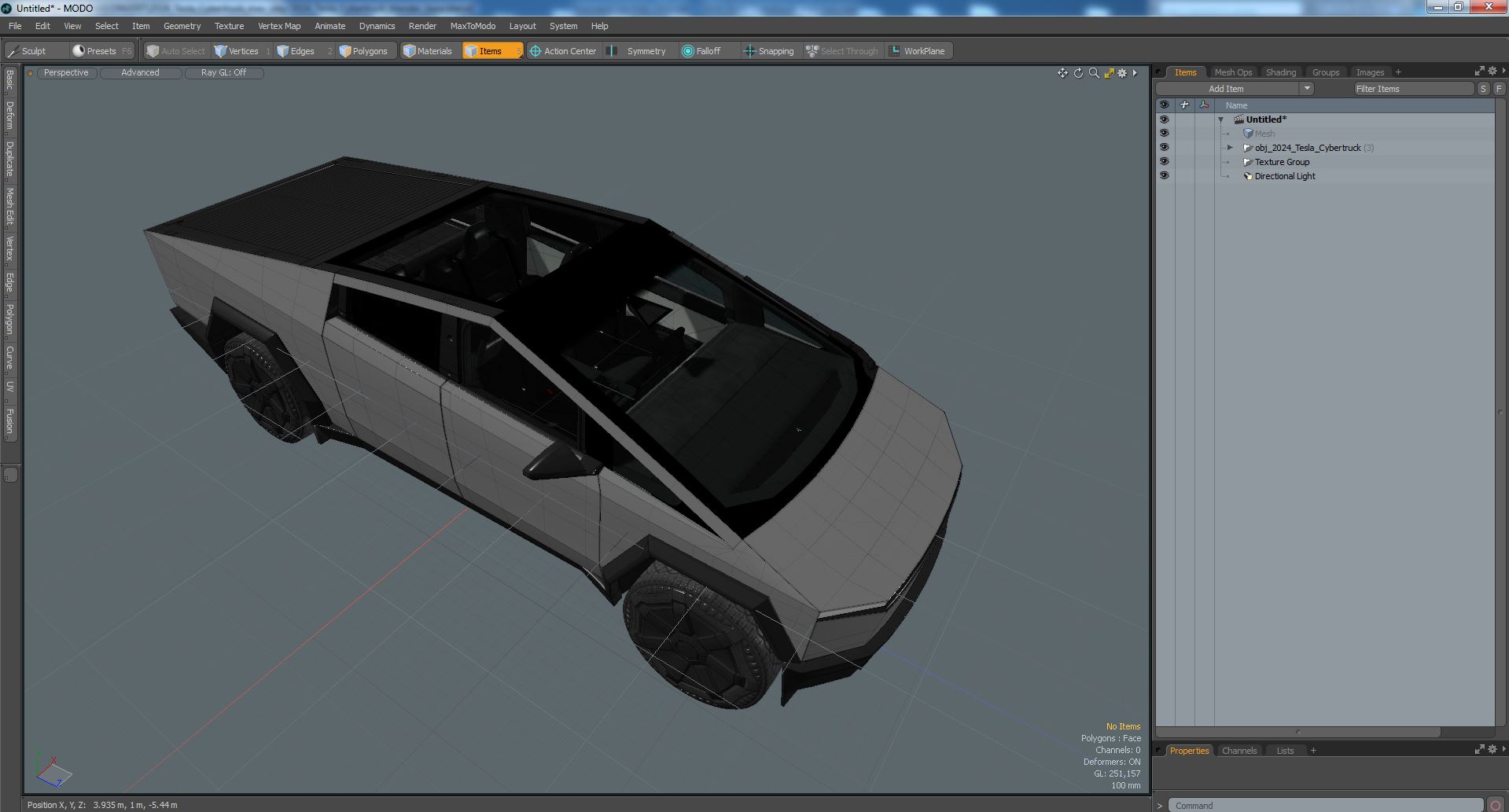 3D 2024 Tesla Cybertruck