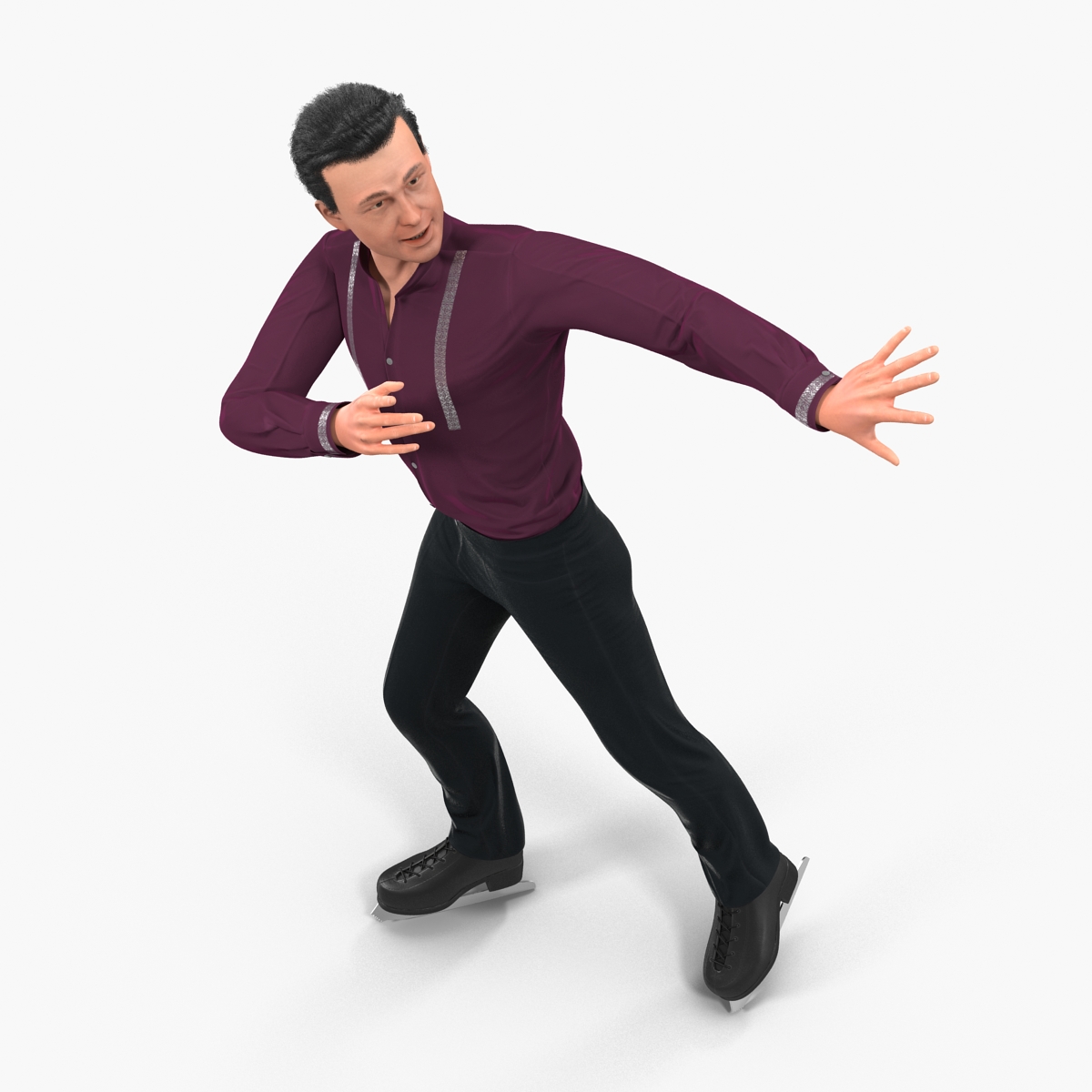 3D model Male Figure Skater Pose 2