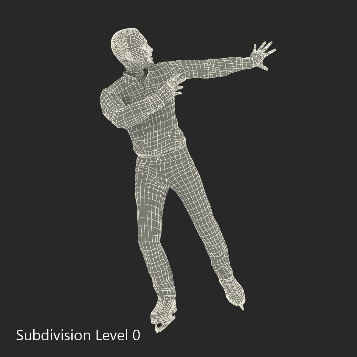 3D model Male Figure Skater Pose 2