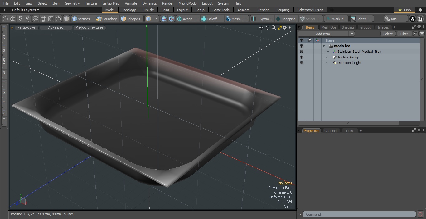 3D Stainless Steel Medical Tray model