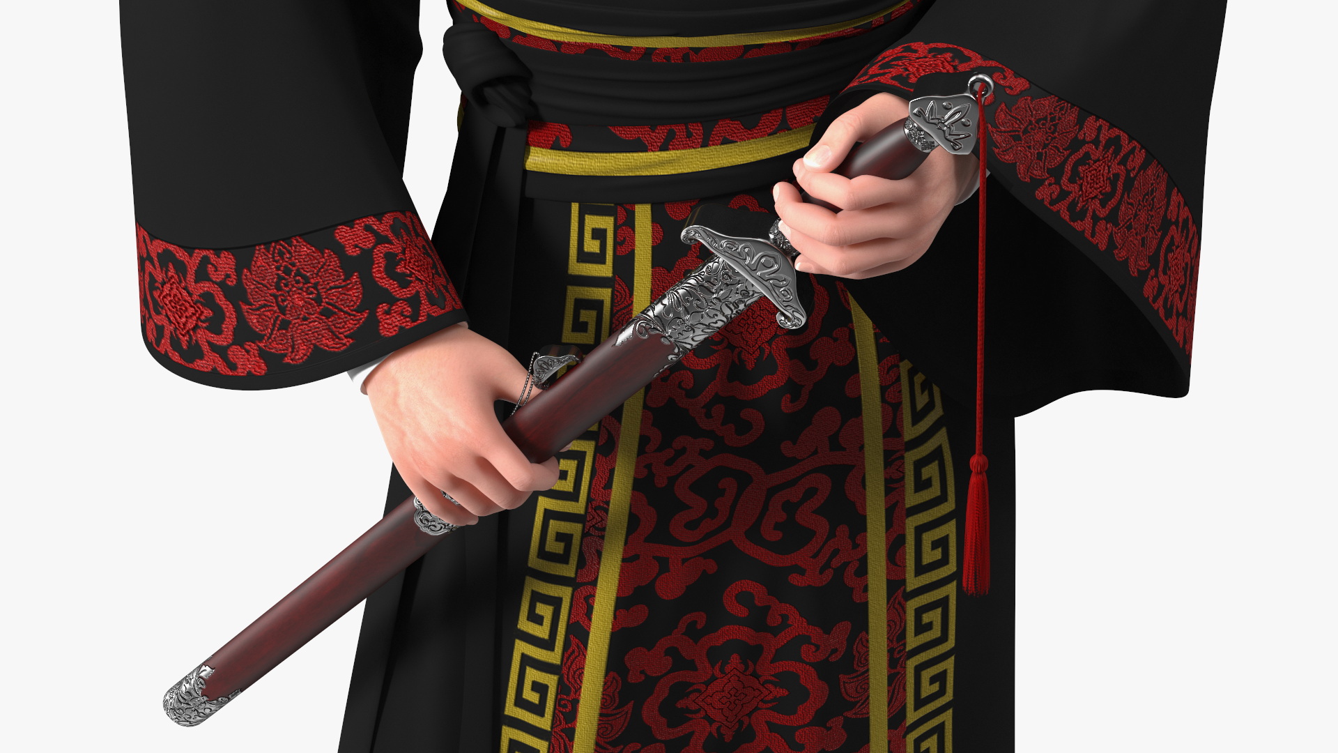 3D Traditional Style Chinese Man Standing model