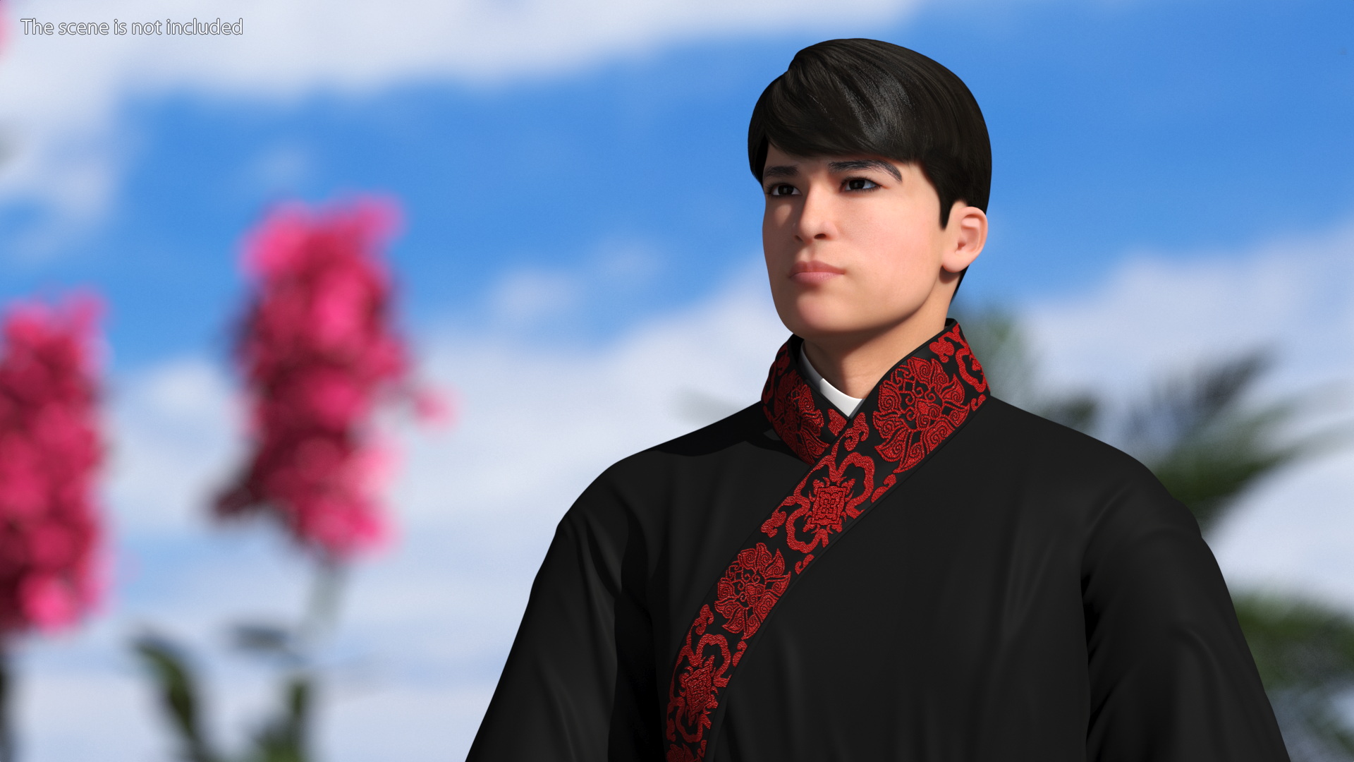 3D Traditional Style Chinese Man Standing model