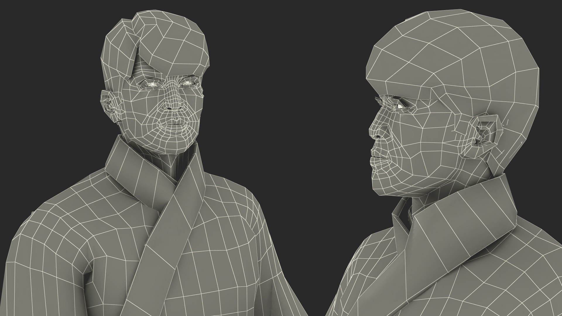 3D Traditional Style Chinese Man Standing model