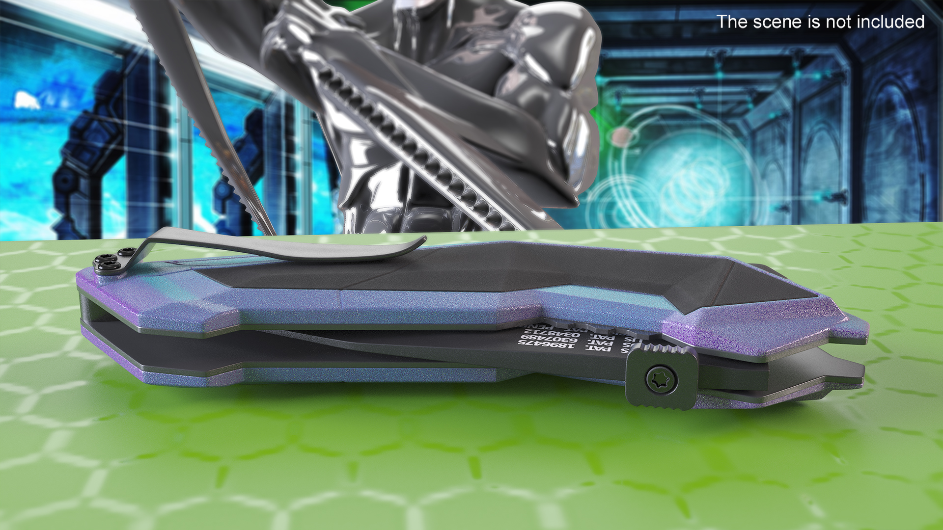 3D Sci-fi Knife Schrade Folded Color model