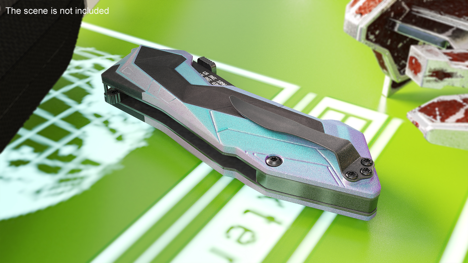 3D Sci-fi Knife Schrade Folded Color model