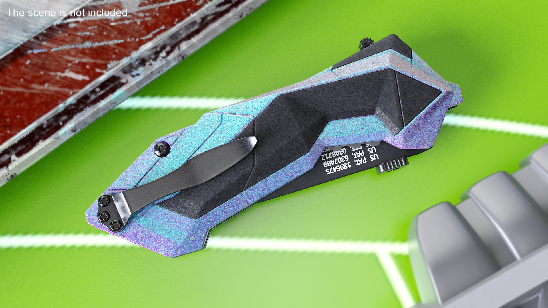 3D Sci-fi Knife Schrade Folded Color model