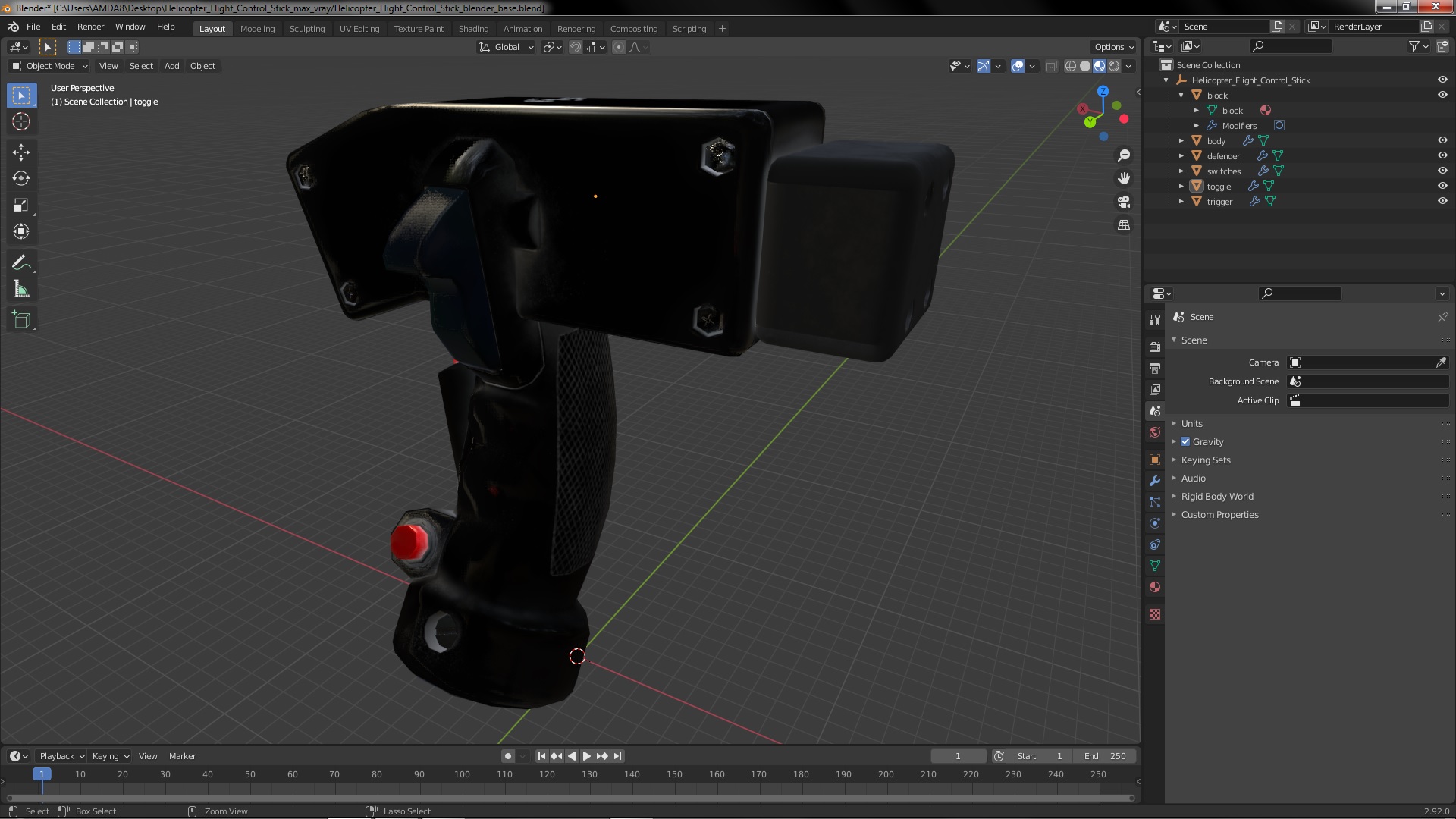 3D Helicopter Flight Control Stick