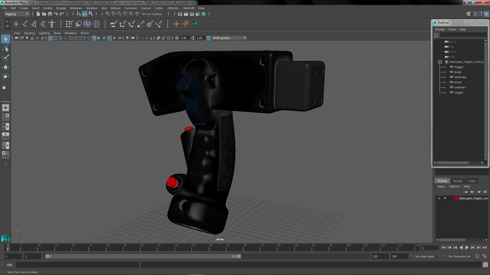 3D Helicopter Flight Control Stick