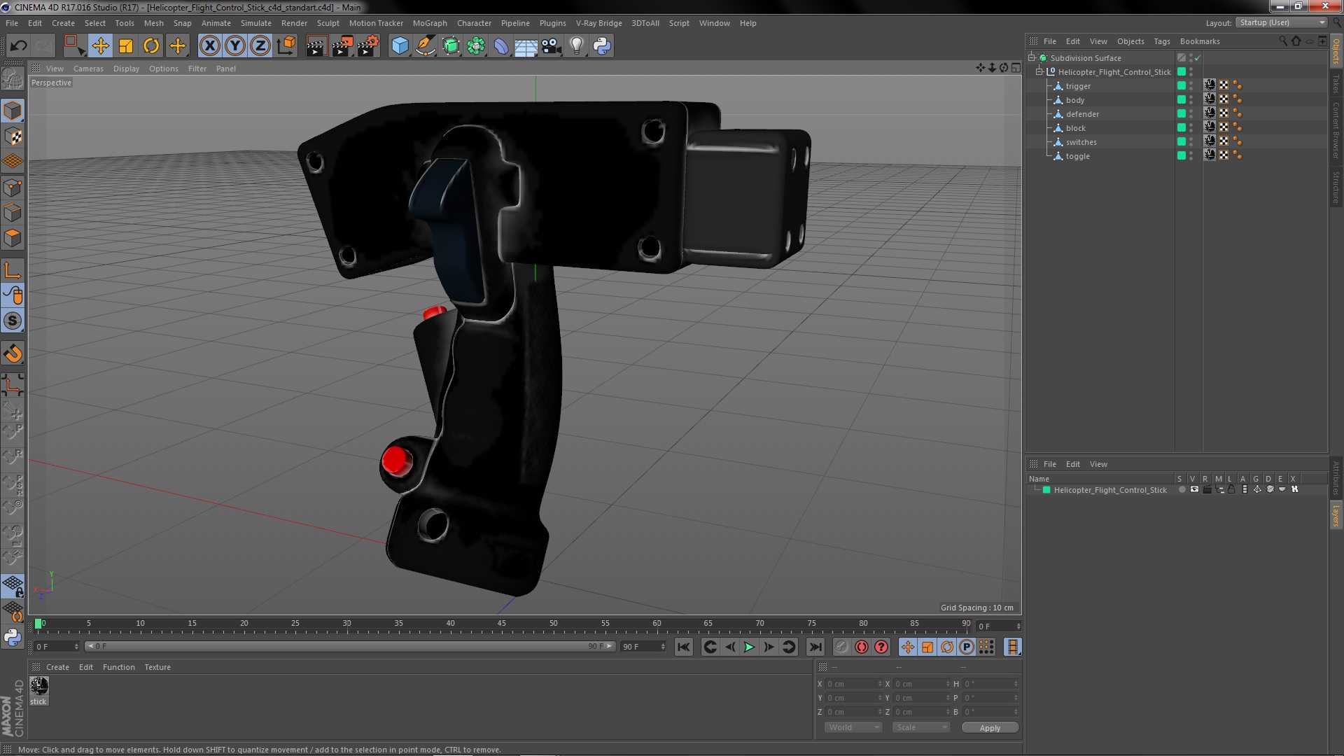 3D Helicopter Flight Control Stick