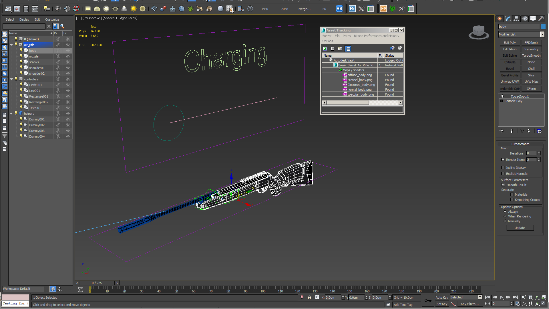 Break Barrel Air Rifle Rigged 3D model