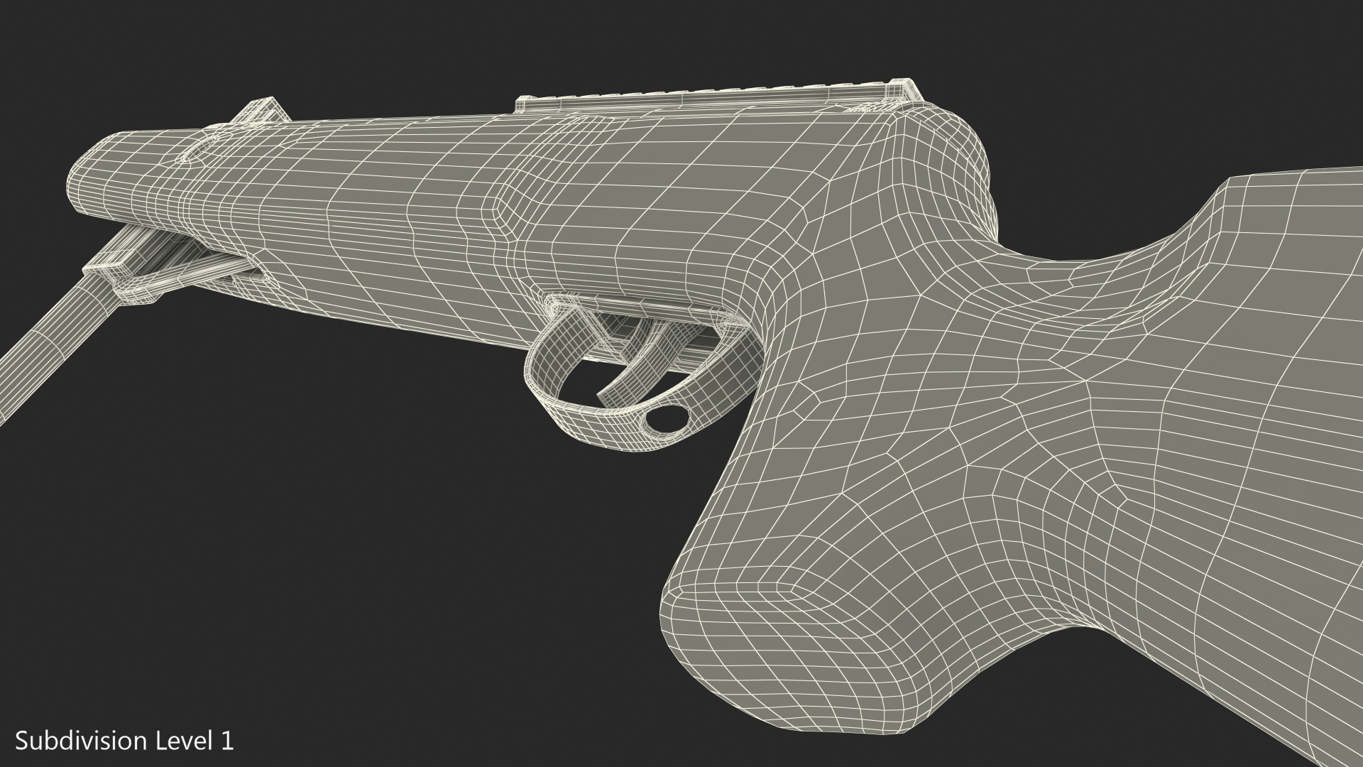Break Barrel Air Rifle Rigged 3D model
